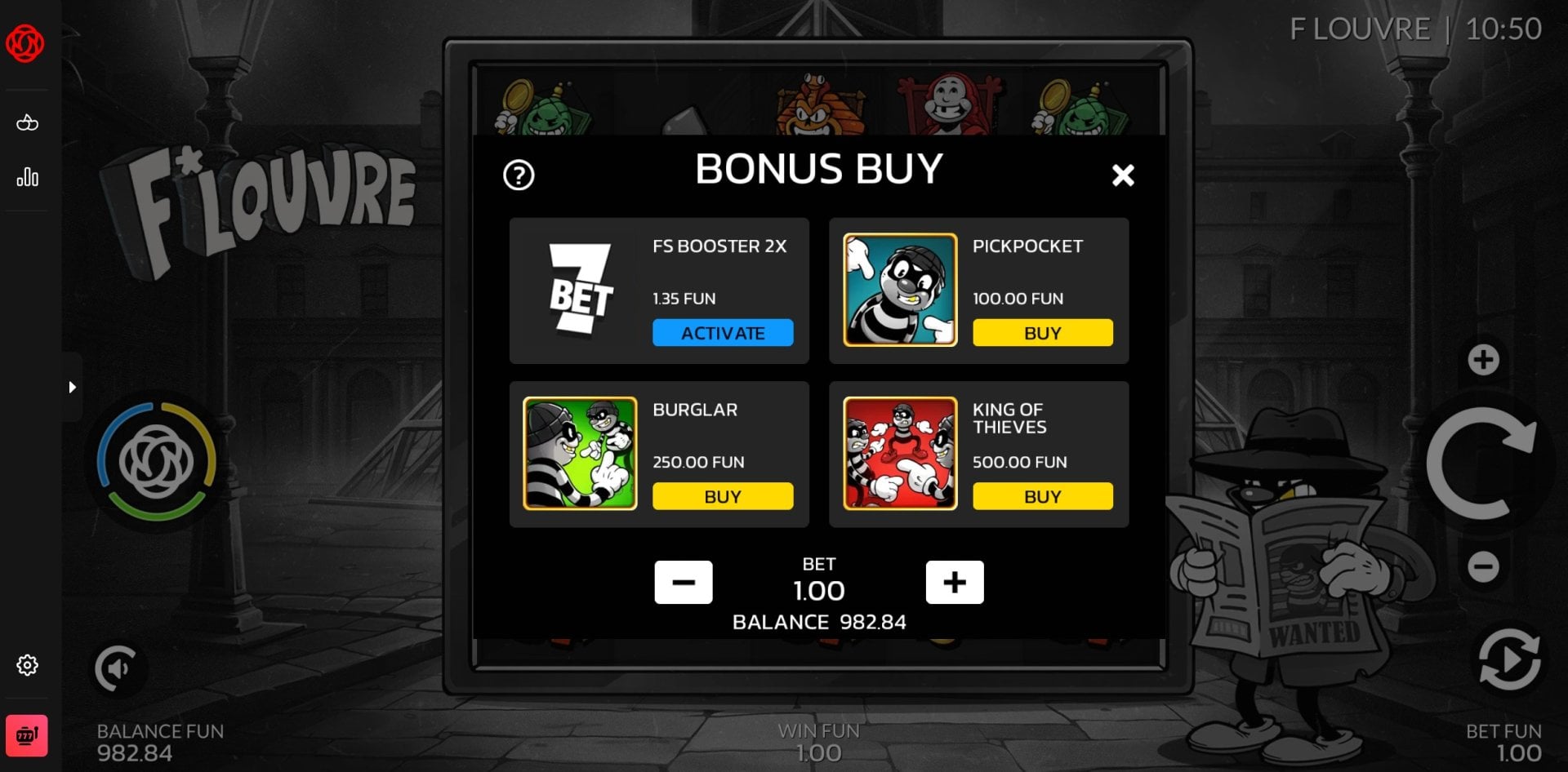 F*Louvre Bonus Buy Options