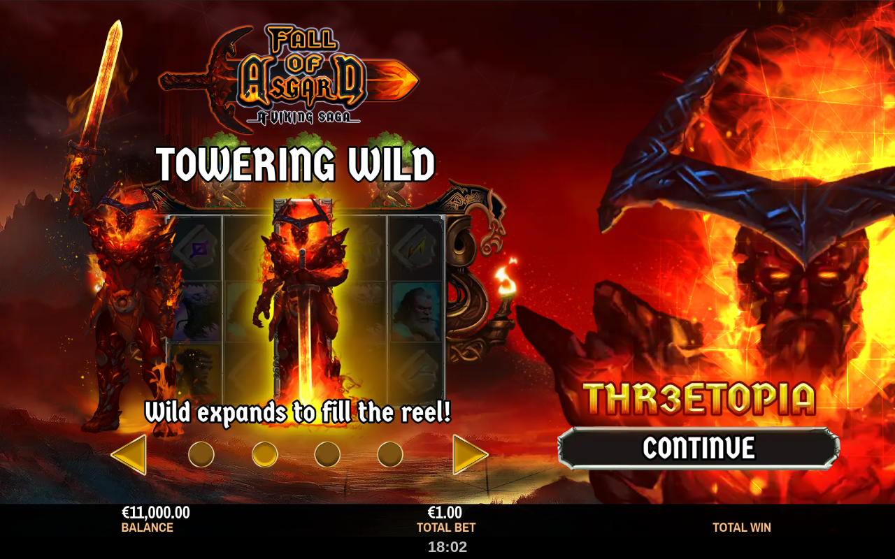 Fall of Asgard - a Viking Saga information screen