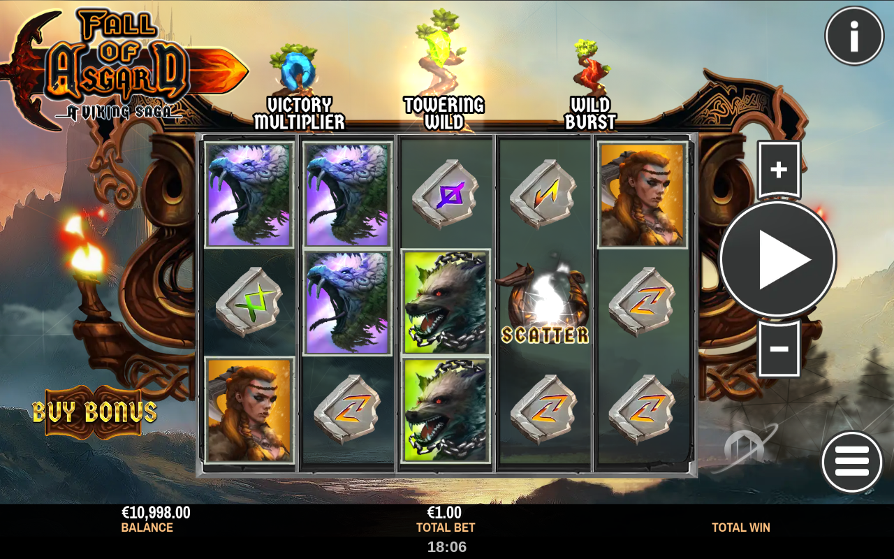 Fall of Asgard - a Viking Saga gameplay with multiple wilds