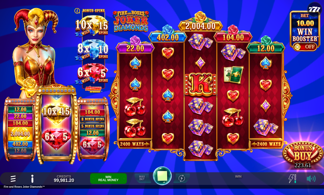 Fire and Roses Joker Diamonds gameplay