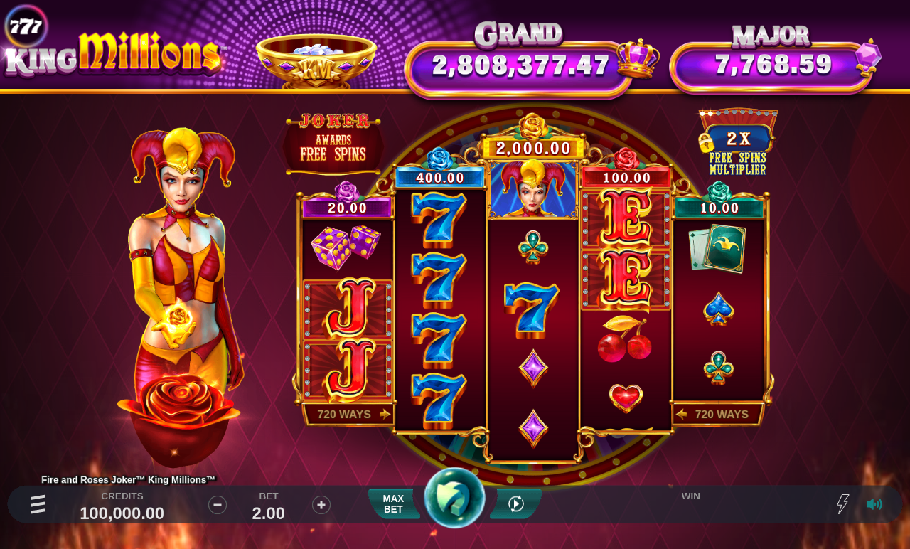 Fire and Roses Joker King Millions base game
