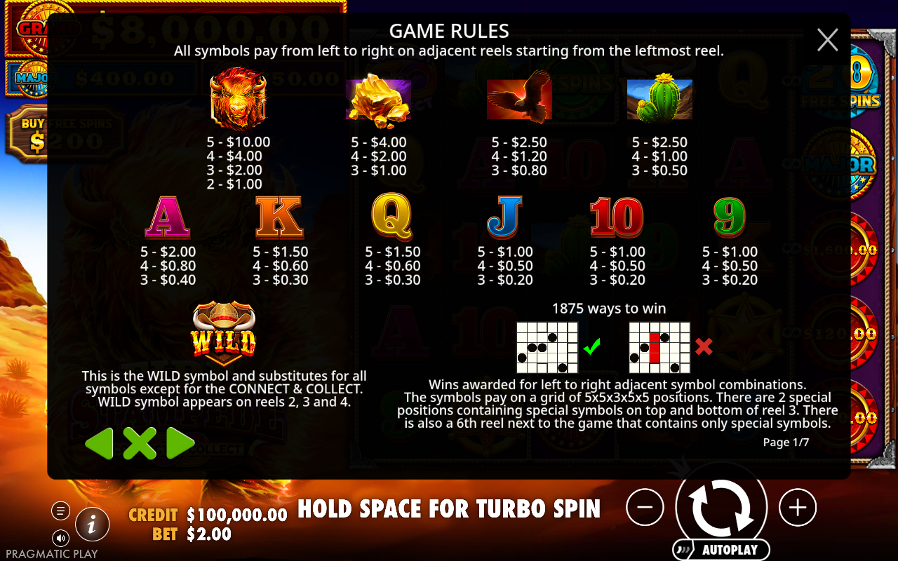 Fire Stampede information screen
