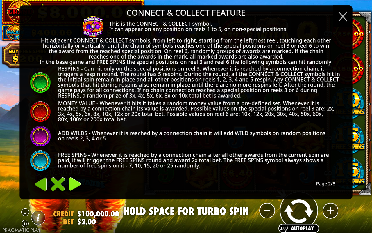 Fire Stampede 2 Connect & Collect rules screen