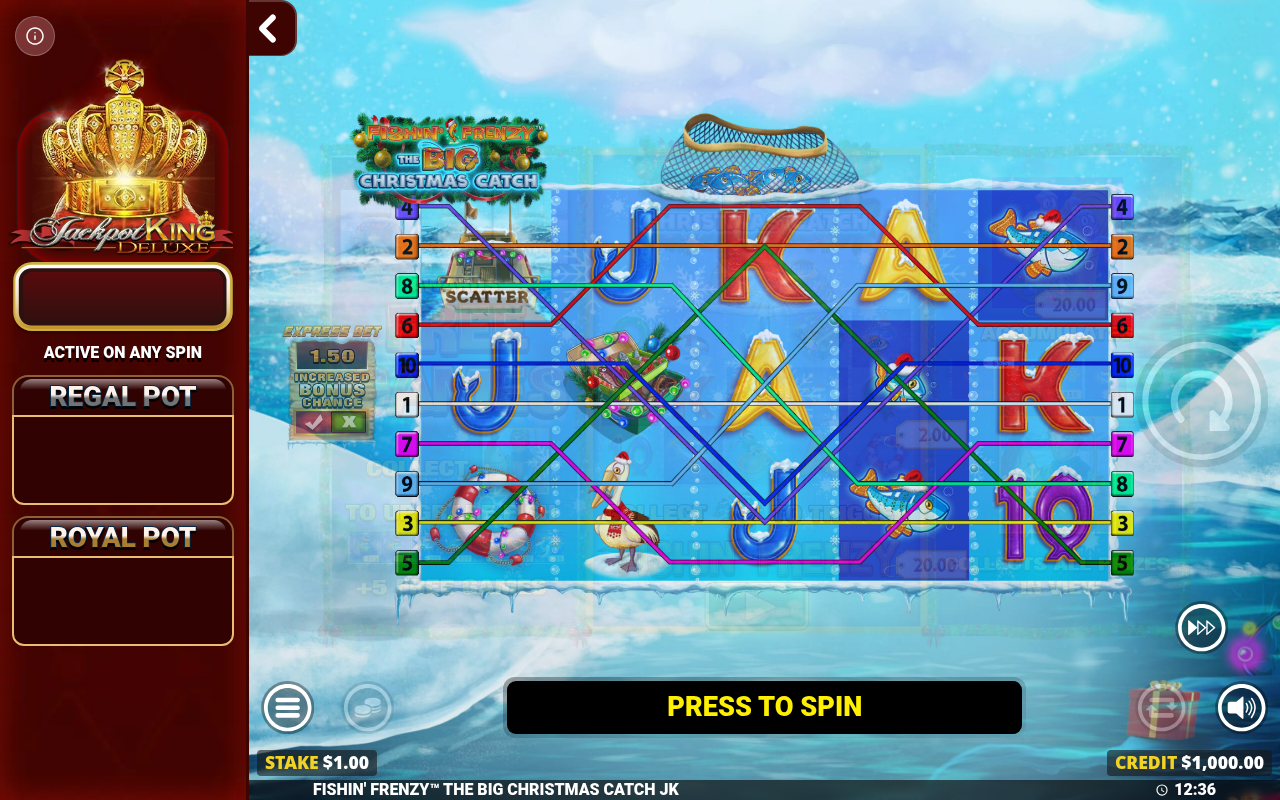 Fishin' Frenzy Christmas base game