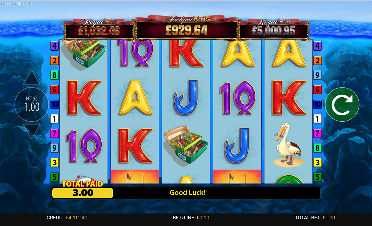 Fishin Frenzy Jackpot King gameplay