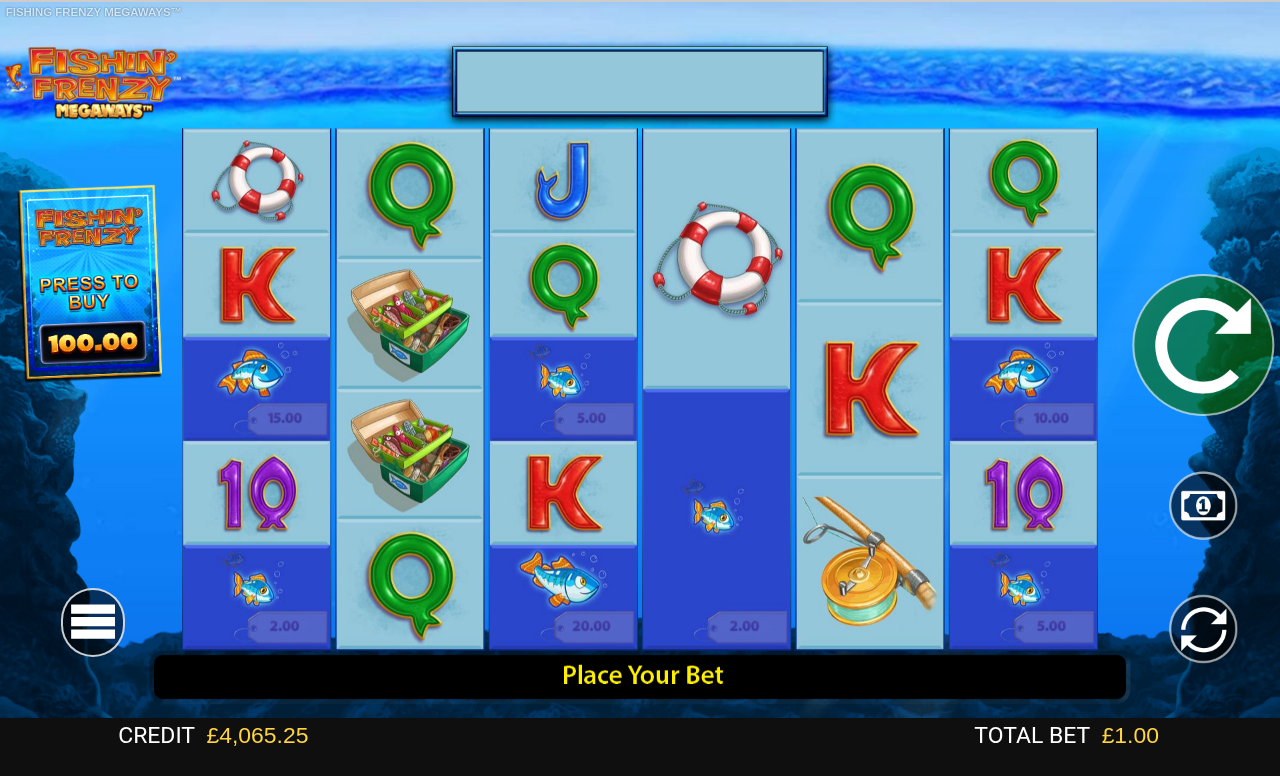 Fishin' Frenzy Megaways base game