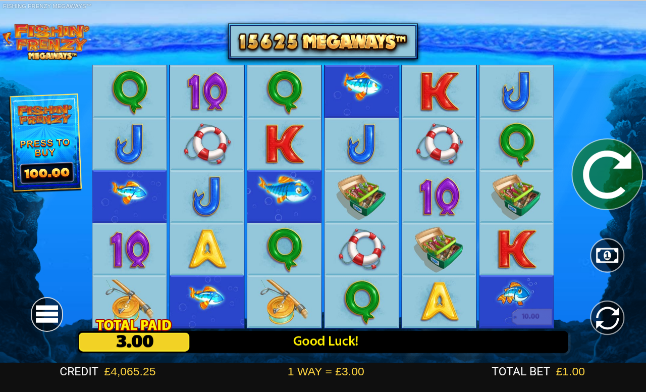 Fishin' Frenzy Megaways gameplay