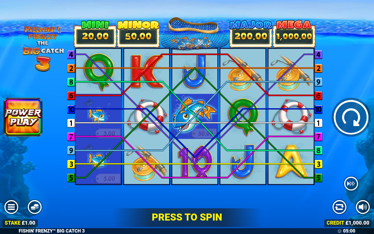 Fishin' Frenzy The Big Catch 3 base game