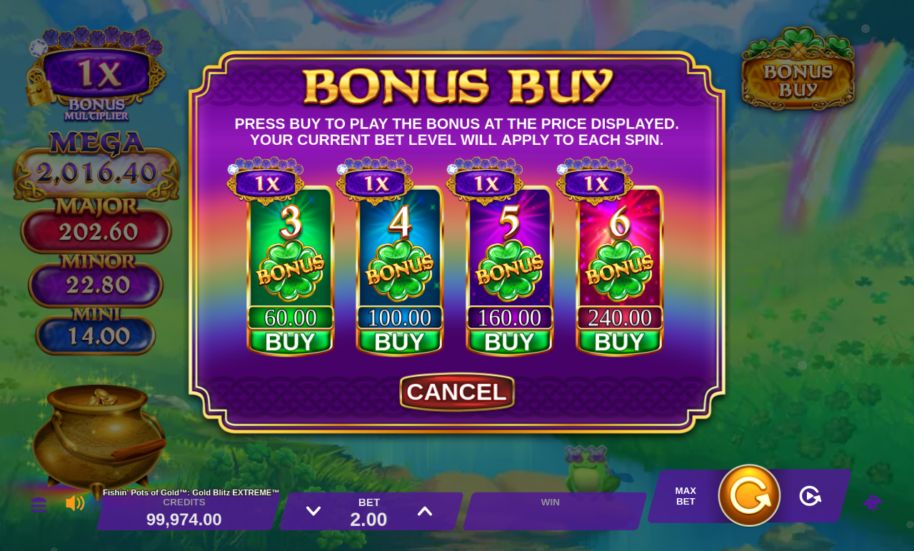 Fishin' Pots of Gold Gold Blitz EXTREME bonus buy