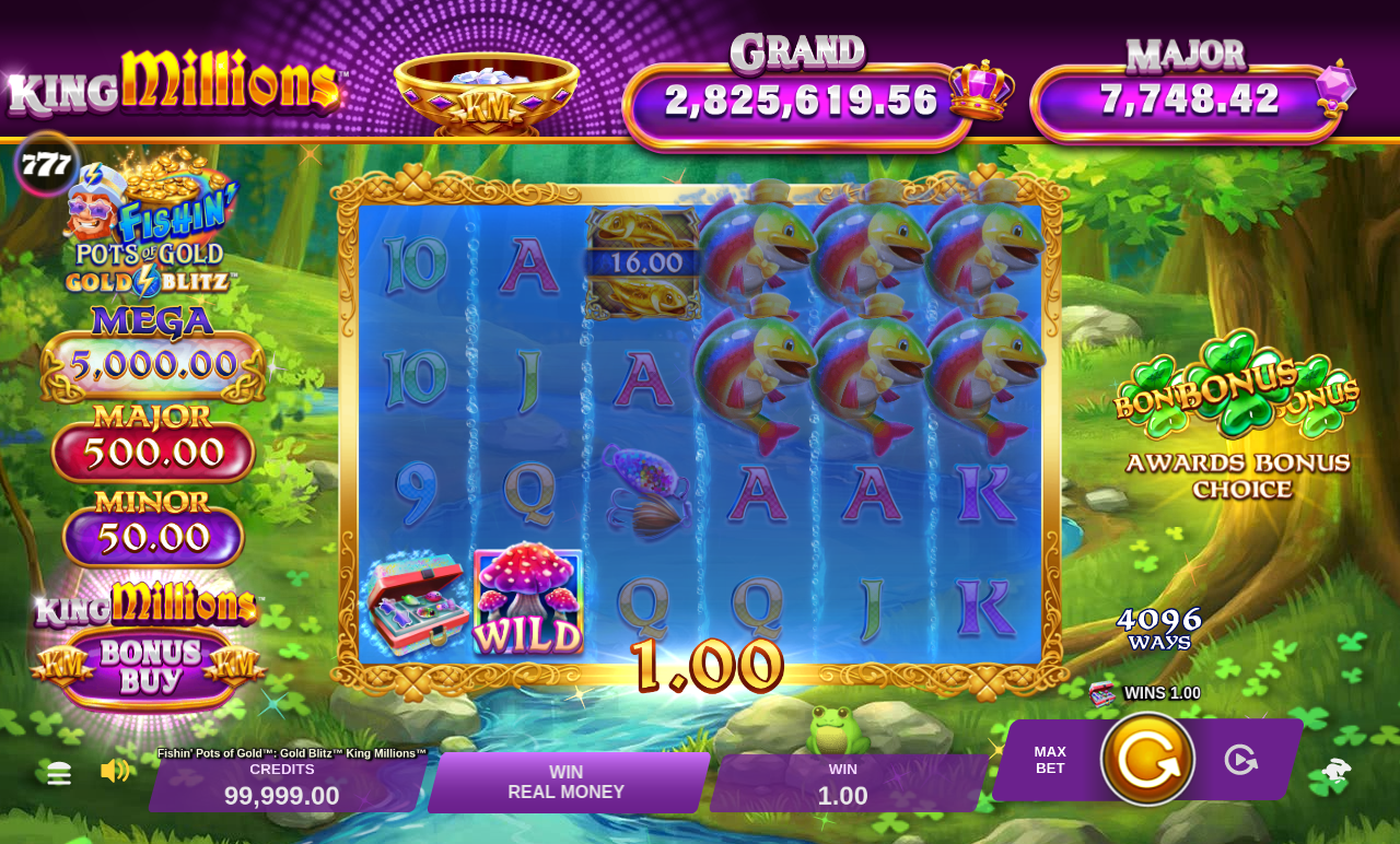 Fishin' Pots of Gold: Gold Blitz King Millions base game