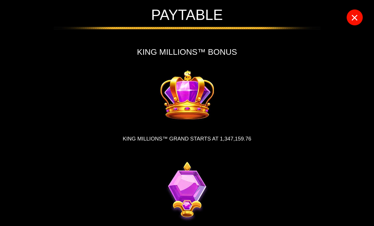 Fishin' Pots of Gold: Gold Blitz King Millions information screen
