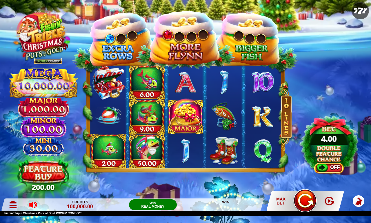 Fishin' Triple Christmas Pots of Gold POWER COMBO base game