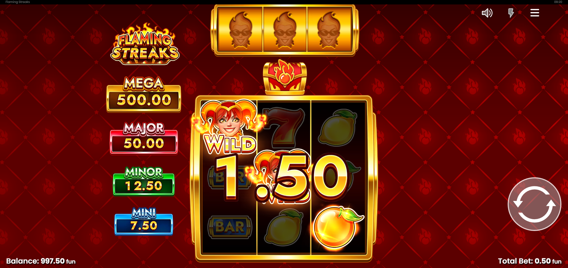 Flaming Streaks offers 5 fixed paylines