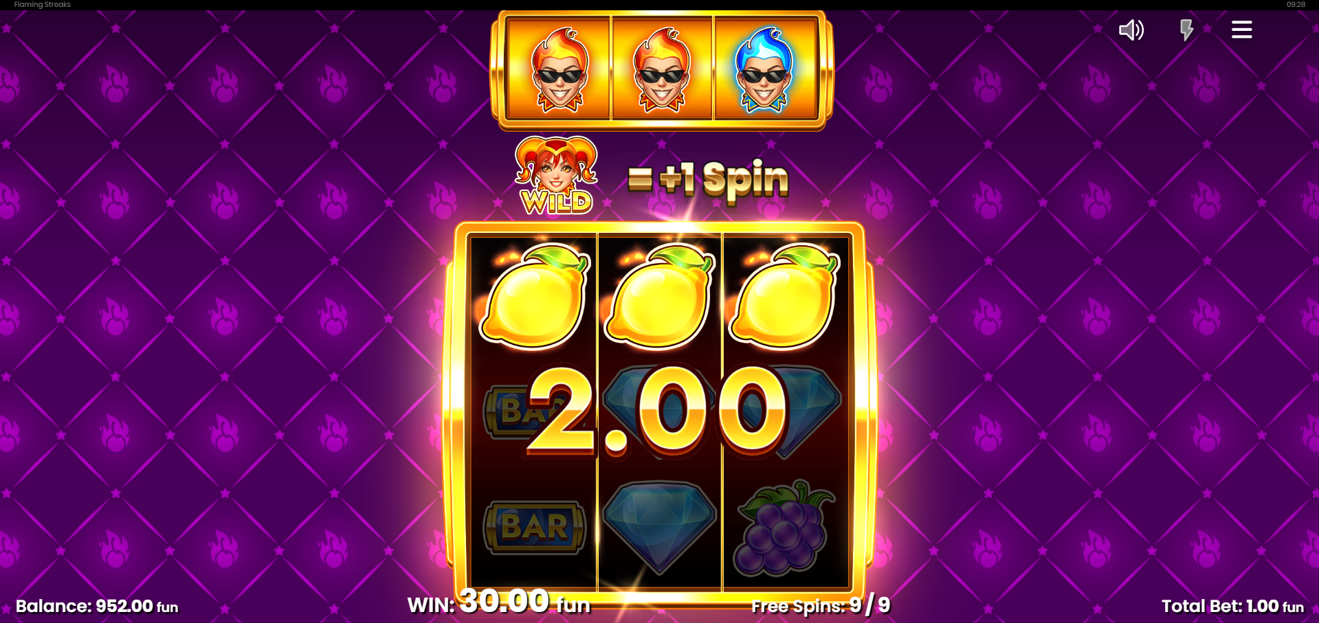Flaming Streaks Streak Spins play