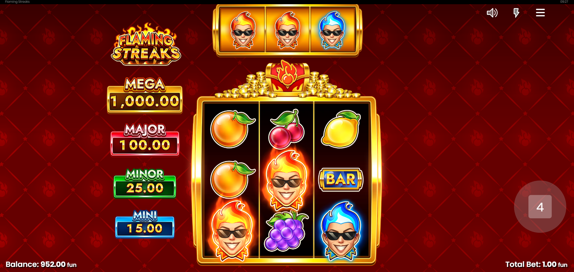 Flaming Streaks Streak Spins trigger