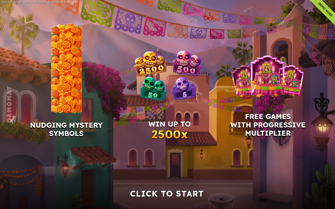 Flor de Muerto information screen