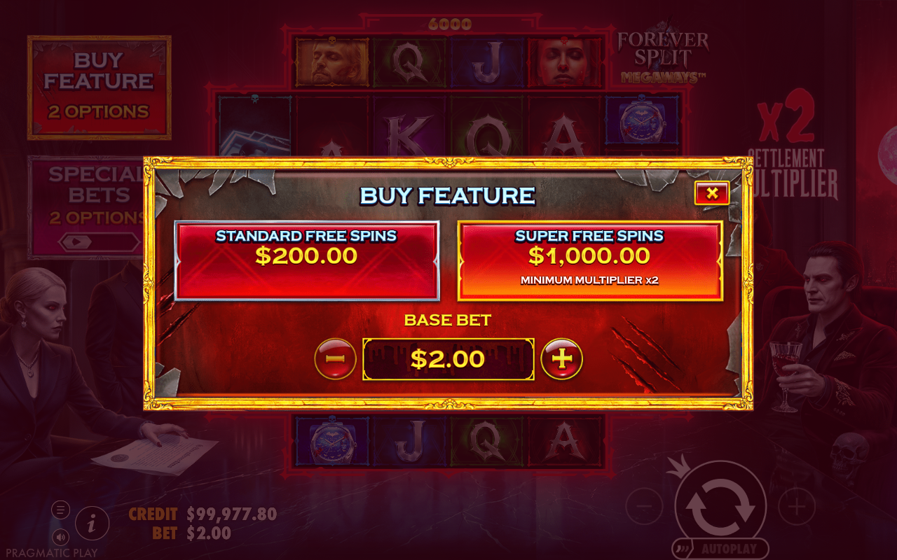 Forever Split Megaways bonus buy
