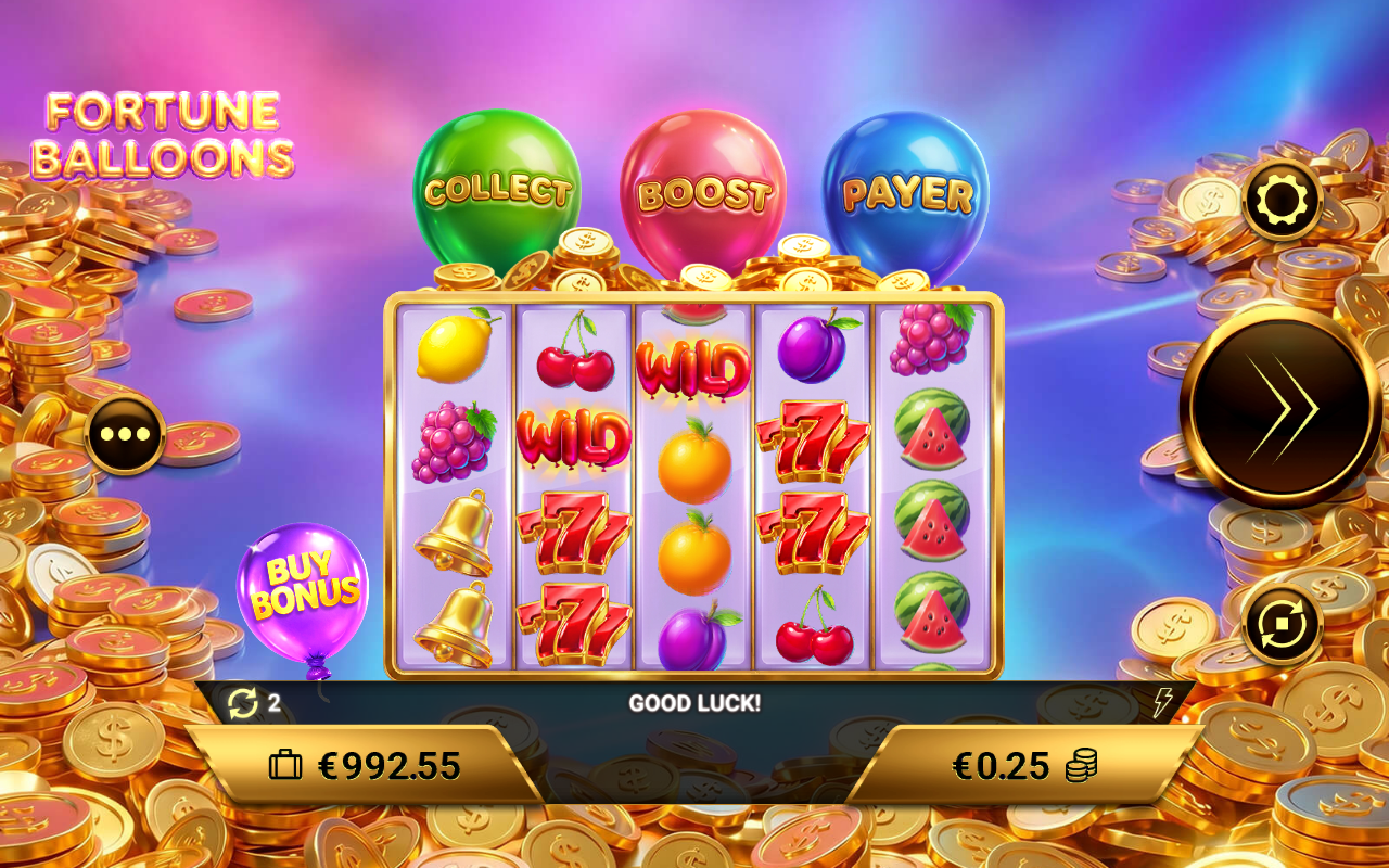 Fortune Balloons gameplay with wild symbols