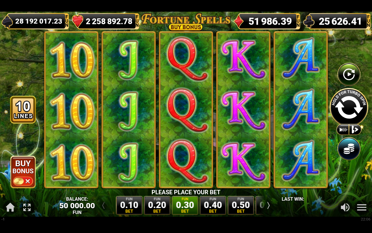 Fortune Spells Buy Bonus base game