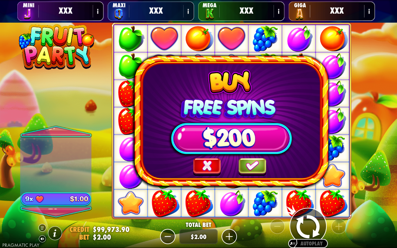 Fruit Party - Oranje Jackpot bonus buy