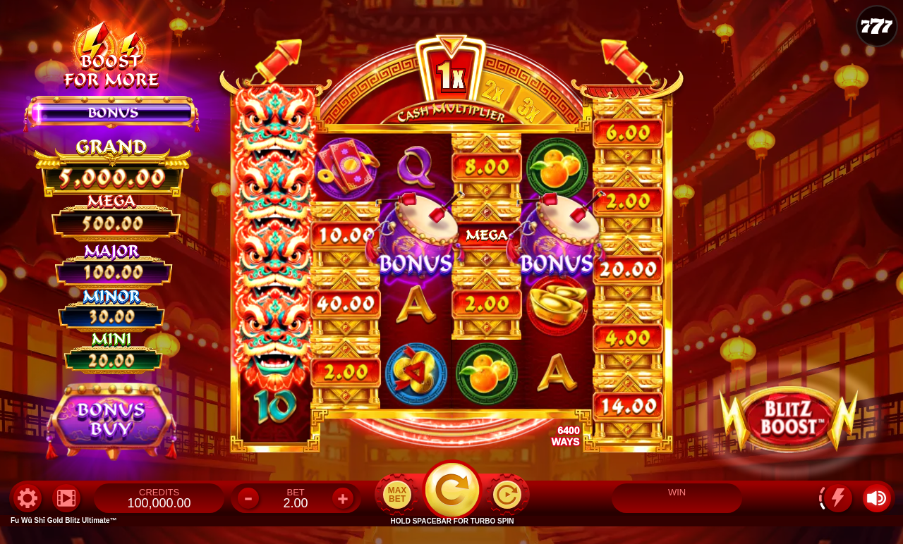 Fu Wǔ Shī Gold Blitz Ultimate base game