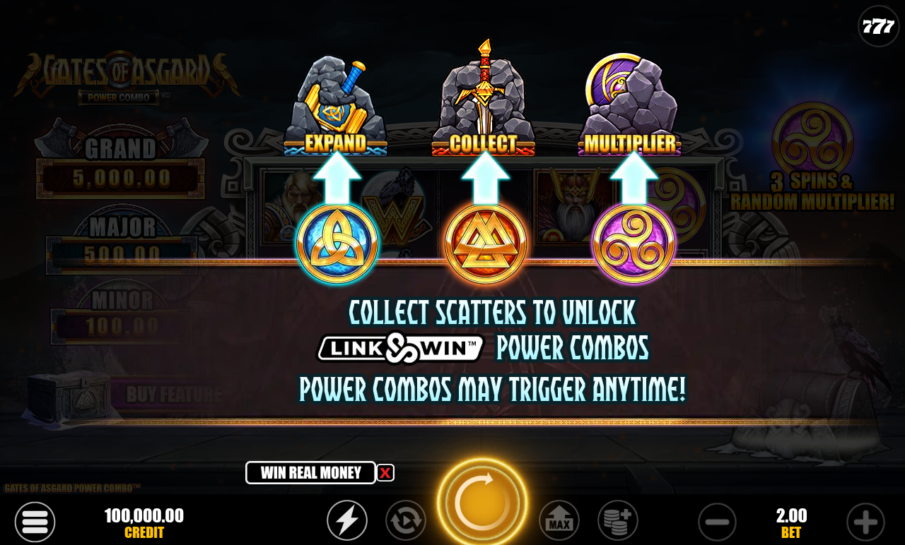 Gates of Asgard Power Combo information screen
