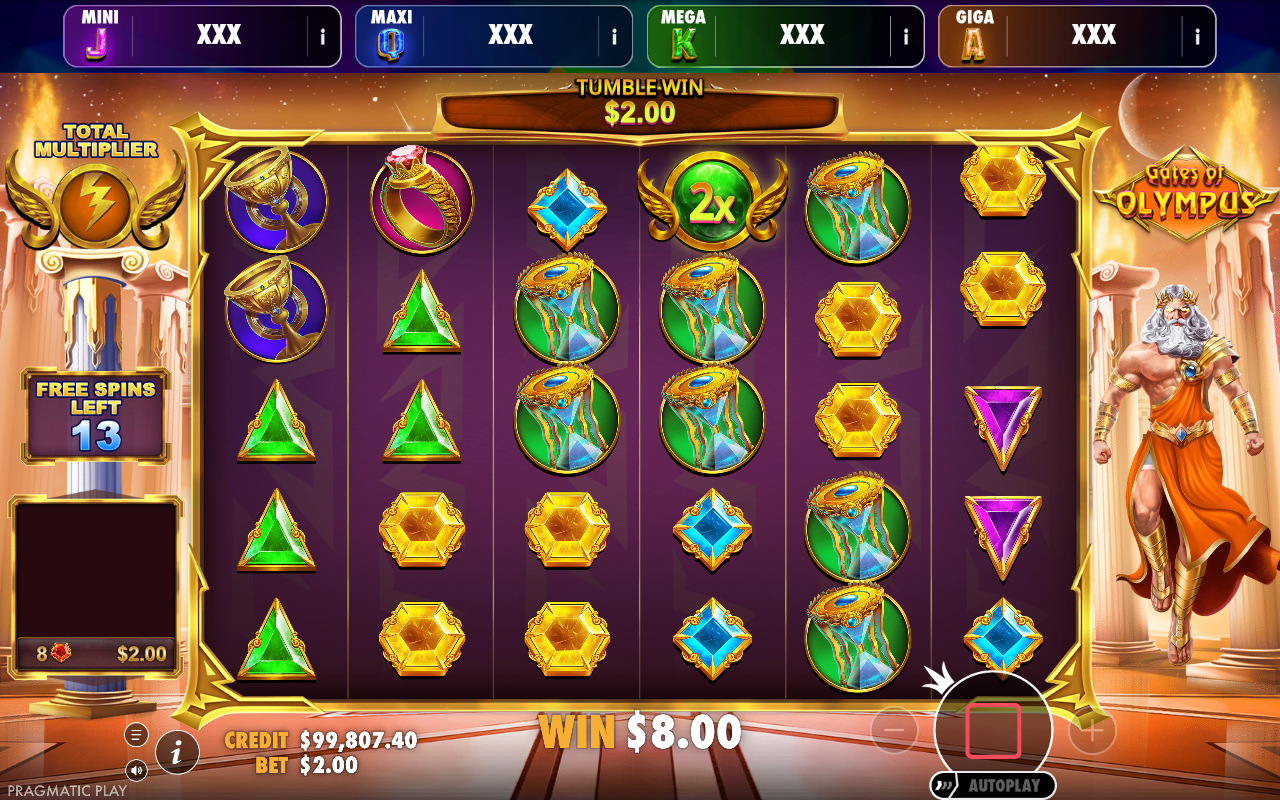 Gates of Olympus - Oranje Jackpot bonus round