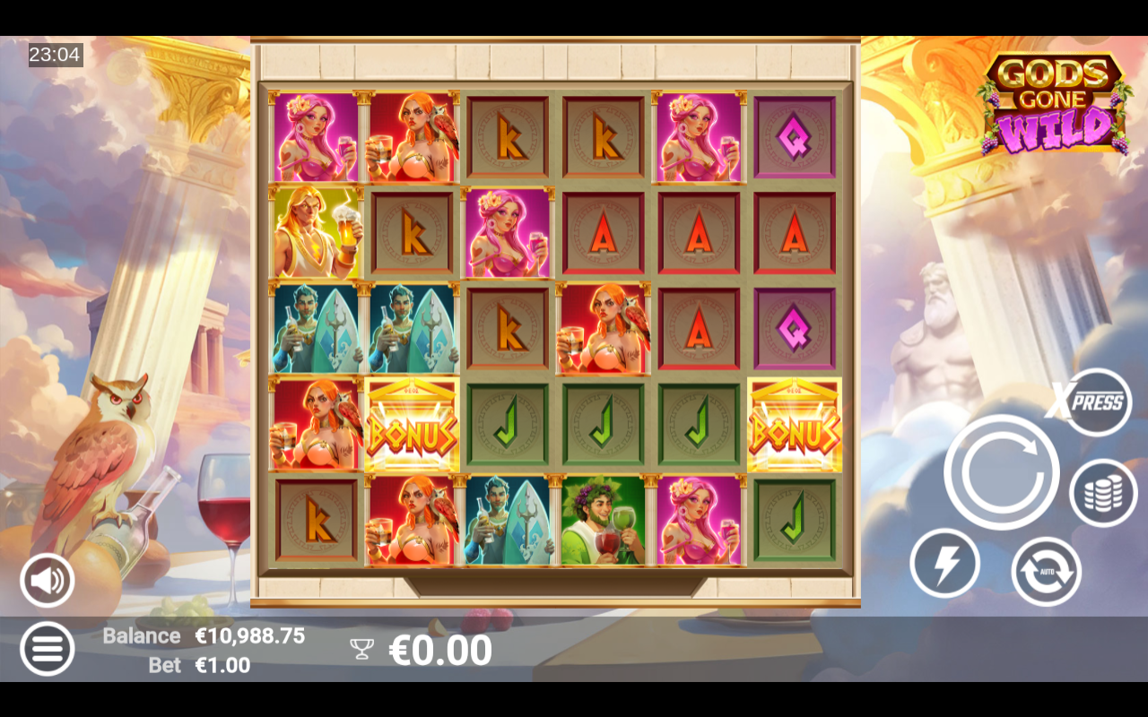 Gods Gone Wild gameplay with Bonus symbols