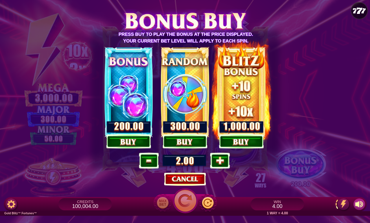 Gold Blitz Fortunes bonus buy