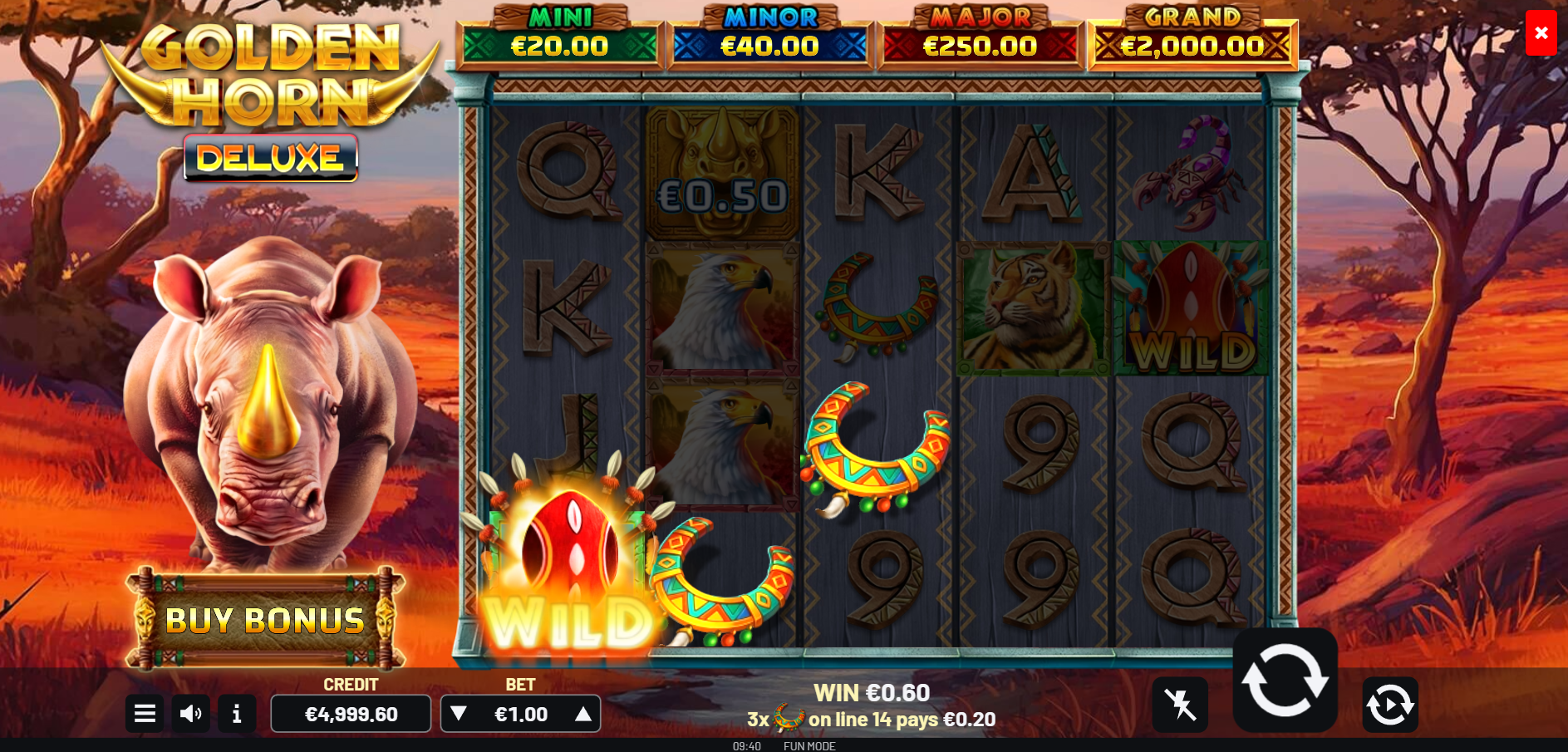 Golden Horn Deluxe offers 50 paylines