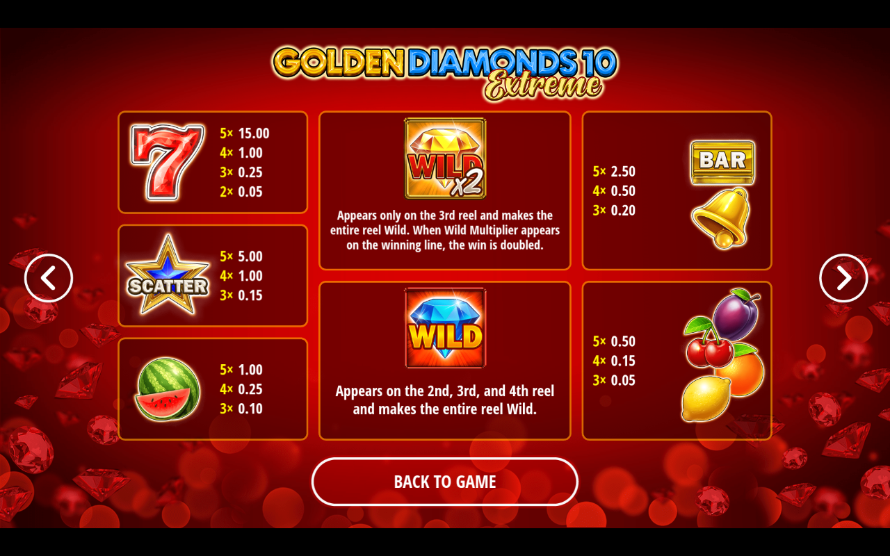 Golden Diamonds 10 Extreme wild rules