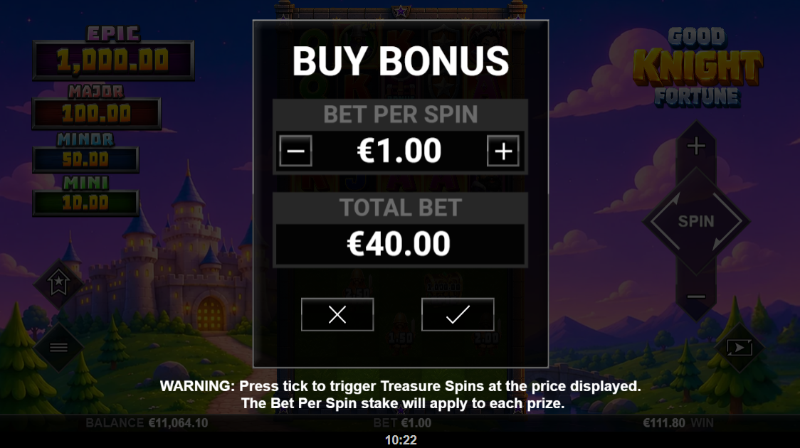Good Knight Fortune Bonus Buy option