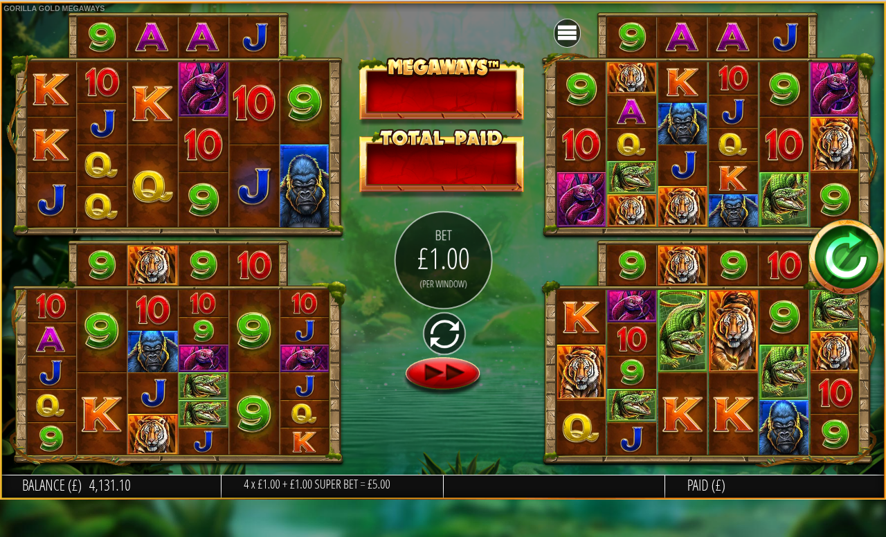Gorilla Gold Megaways base game