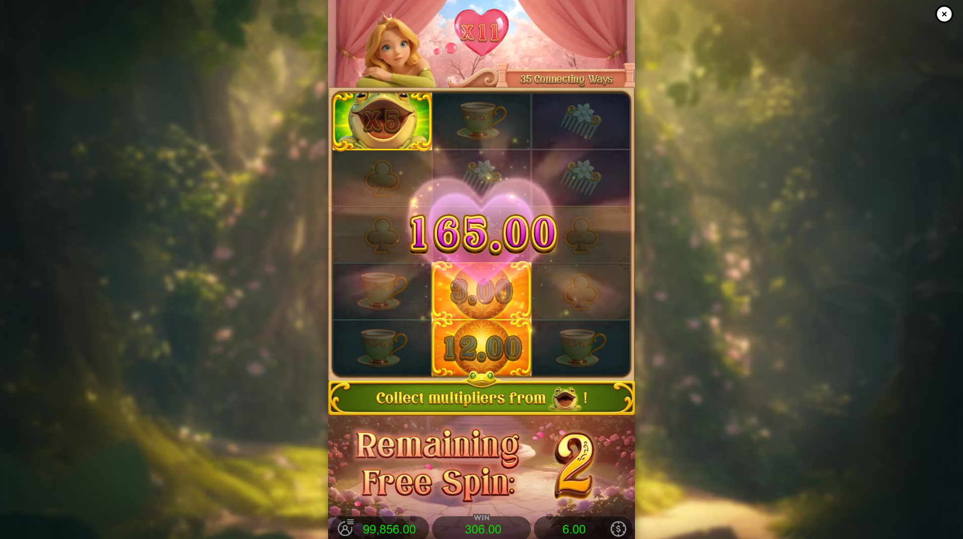 Grimms' Bounty Princess and the Frog free spins play