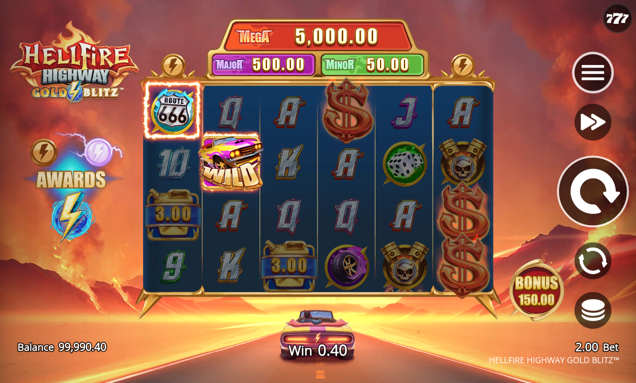 Hellfire Highway Gold Blitz gameplay