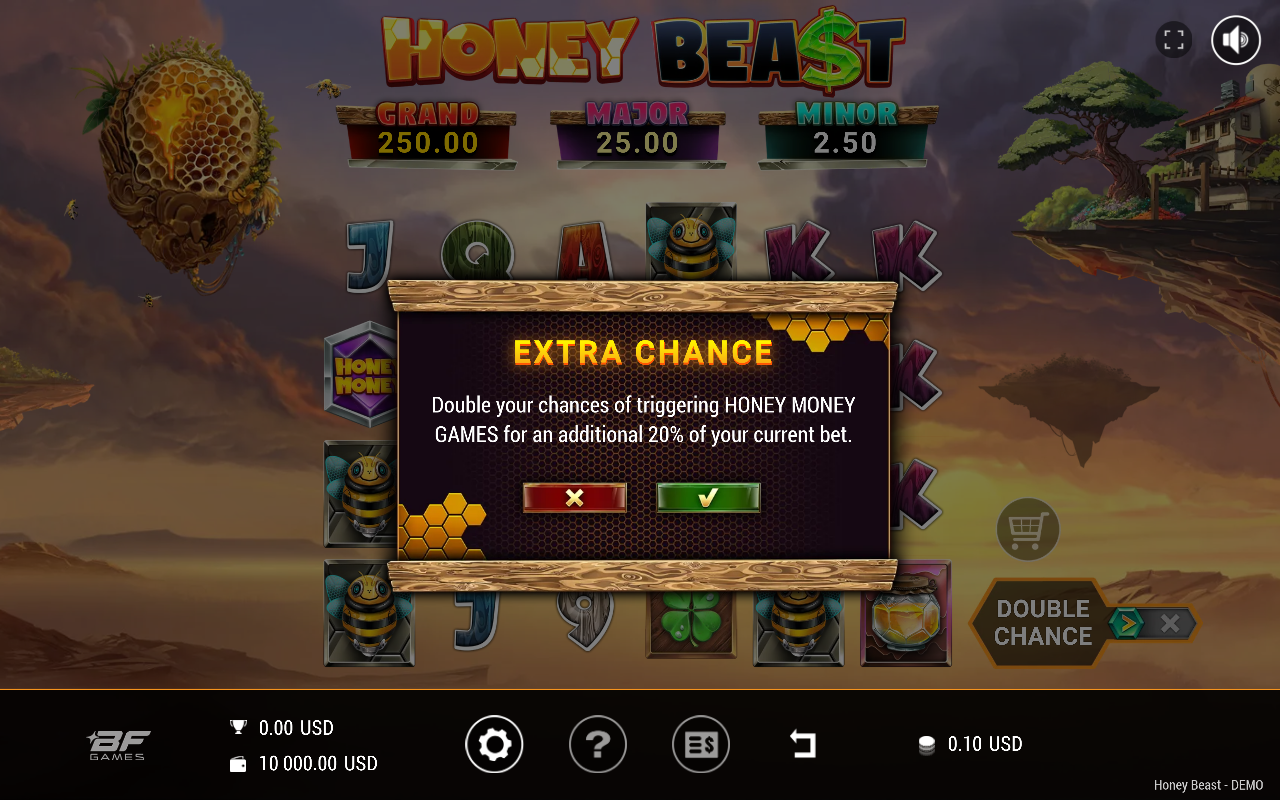 Honey Beast information screen