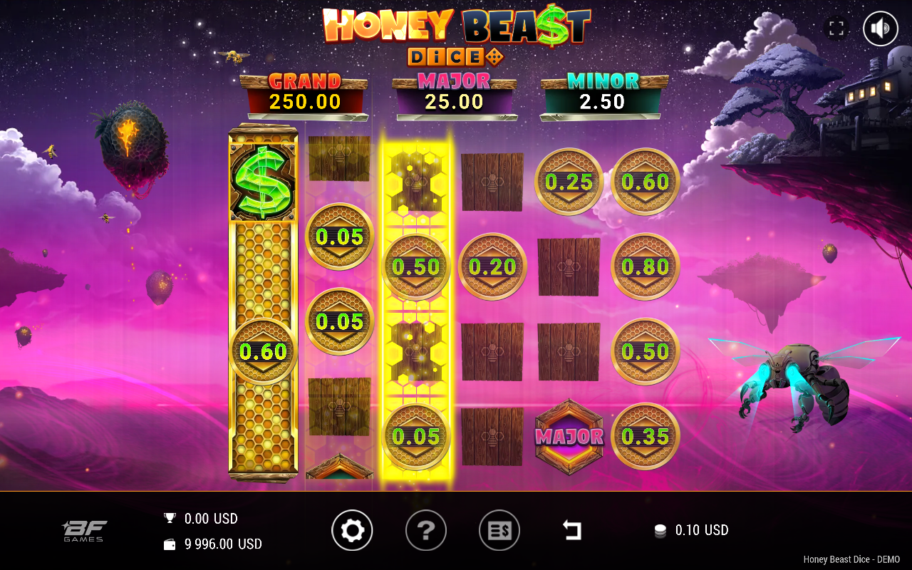 Honey Beast Dice bonus round