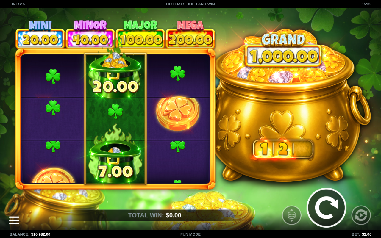 Hot Hats Hold and Win gameplay