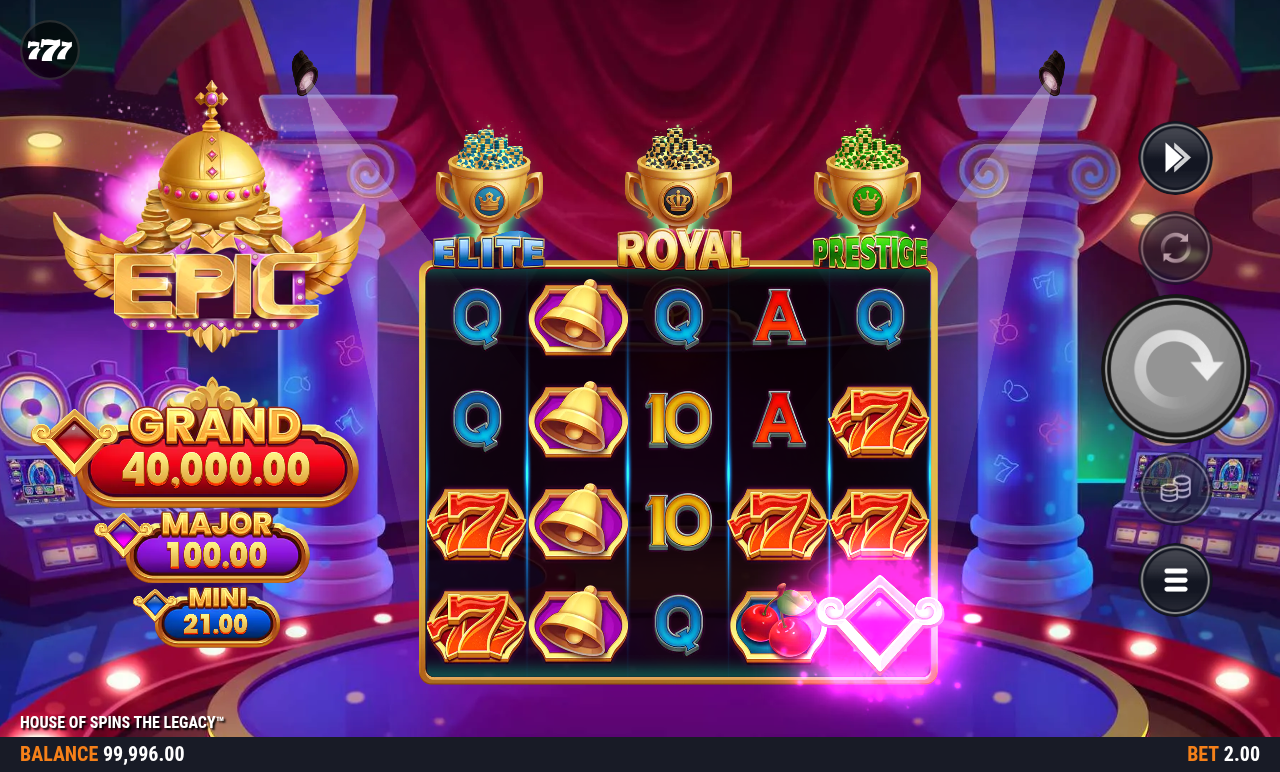 House of Spins the Legacy bonus gameplay