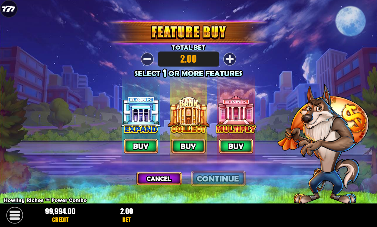 Howling Riches Power Combo bonus buy