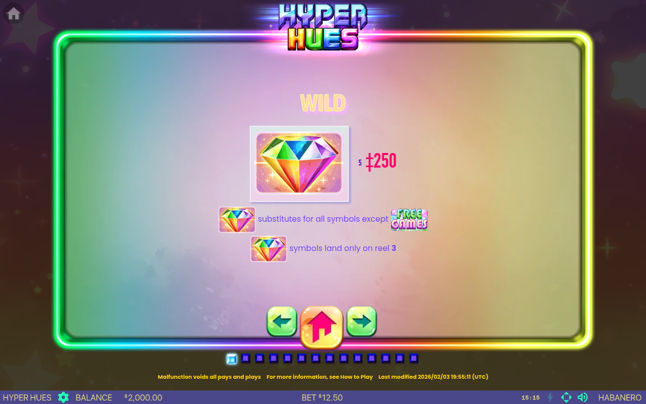 Hyper Hues information screen