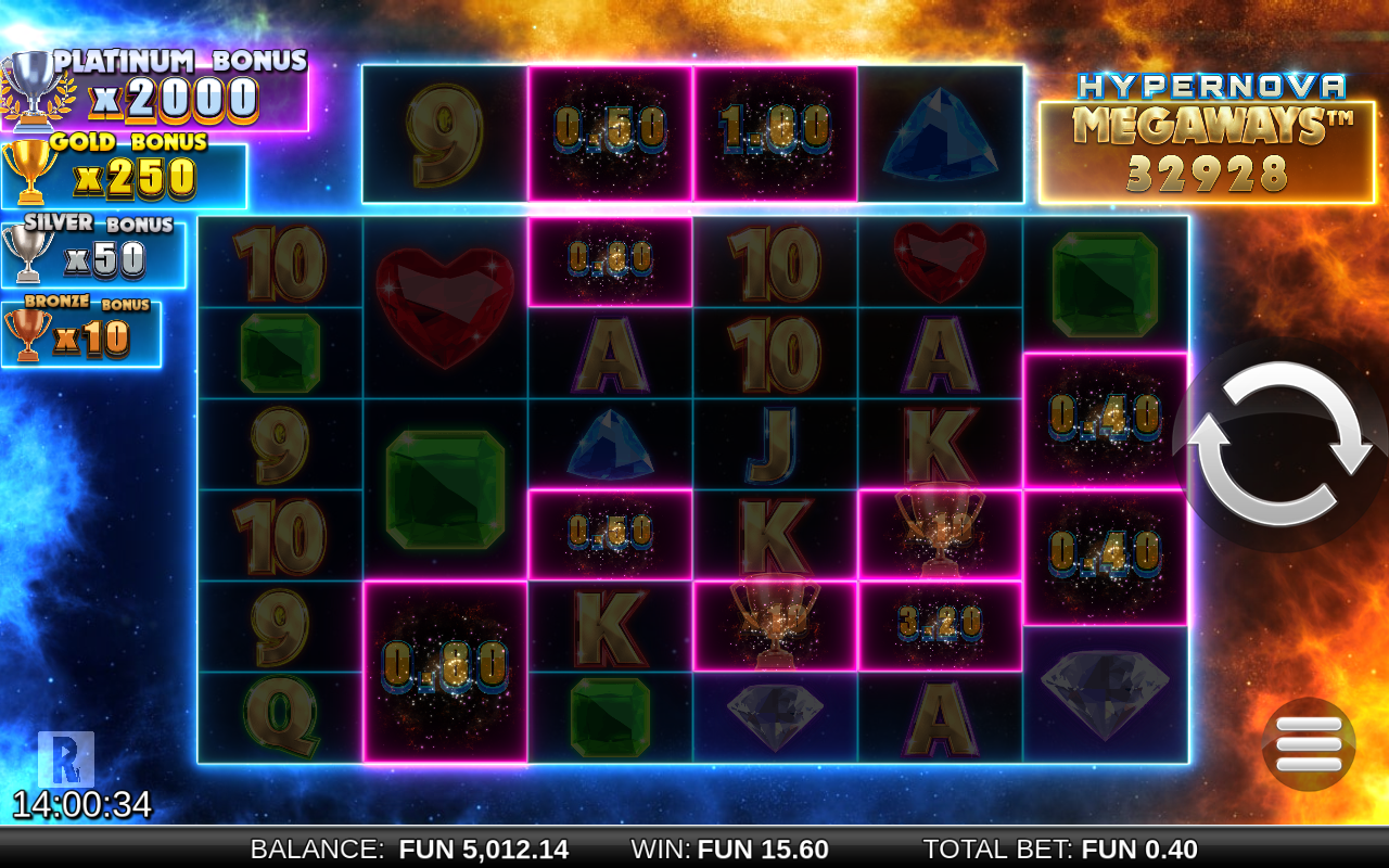 Hypernova Megaways gameplay during play