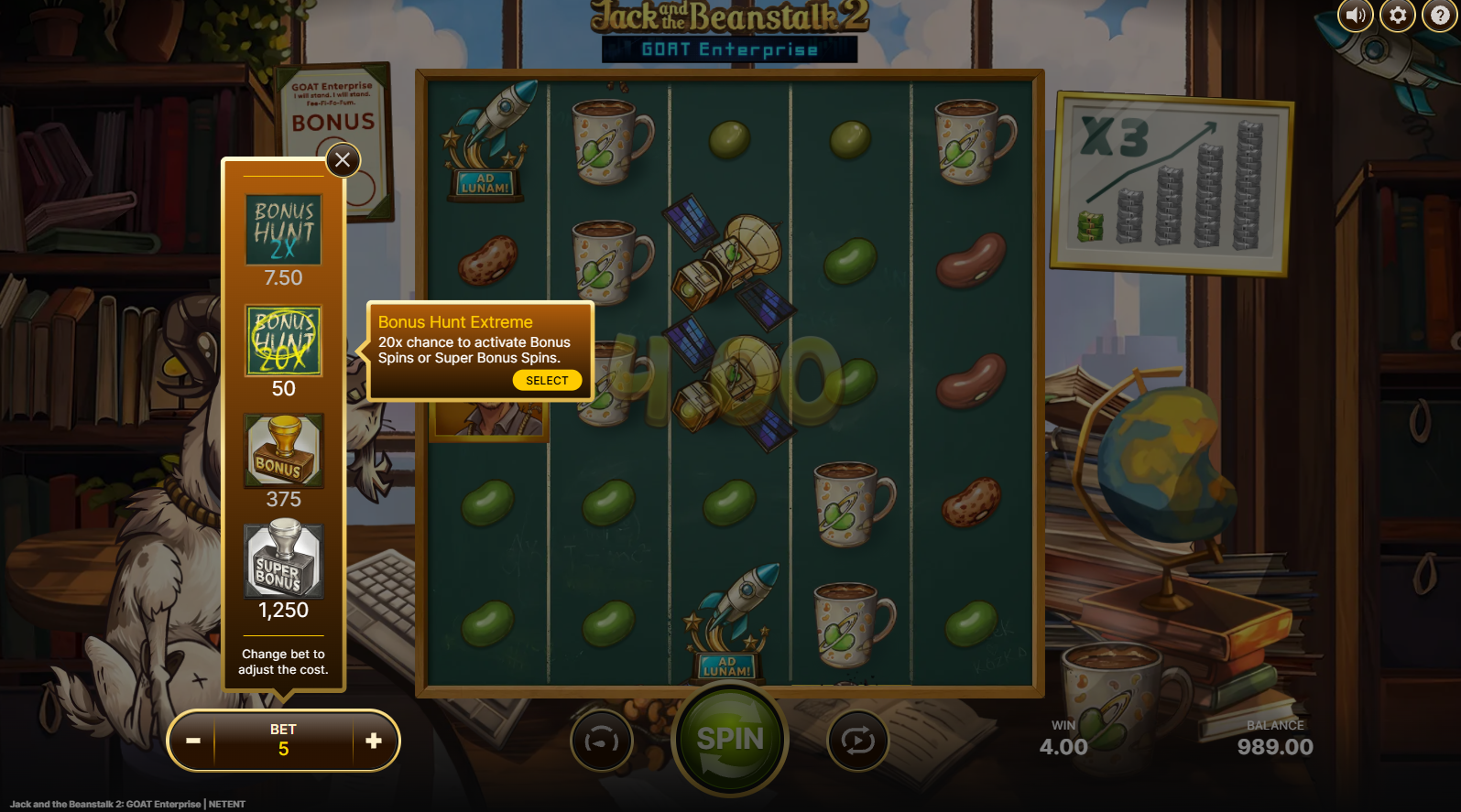 Jack and the Beanstalk 2 Elevate Feature options