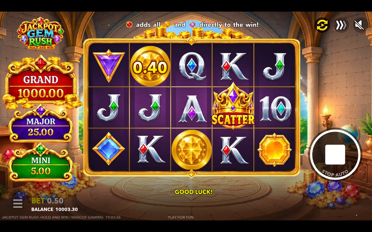 Jackpot Gem Rush gameplay