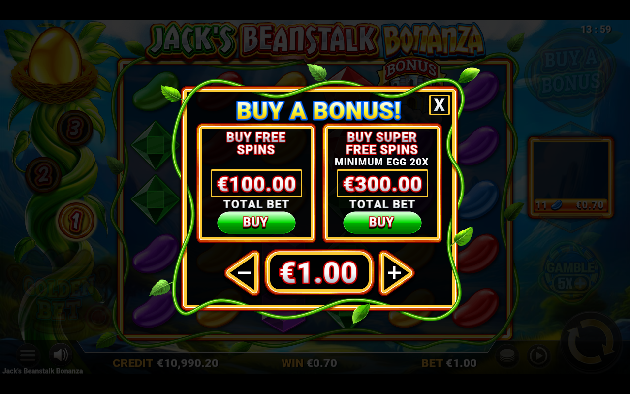 Jack's Beanstalk Bonanza bonus buy