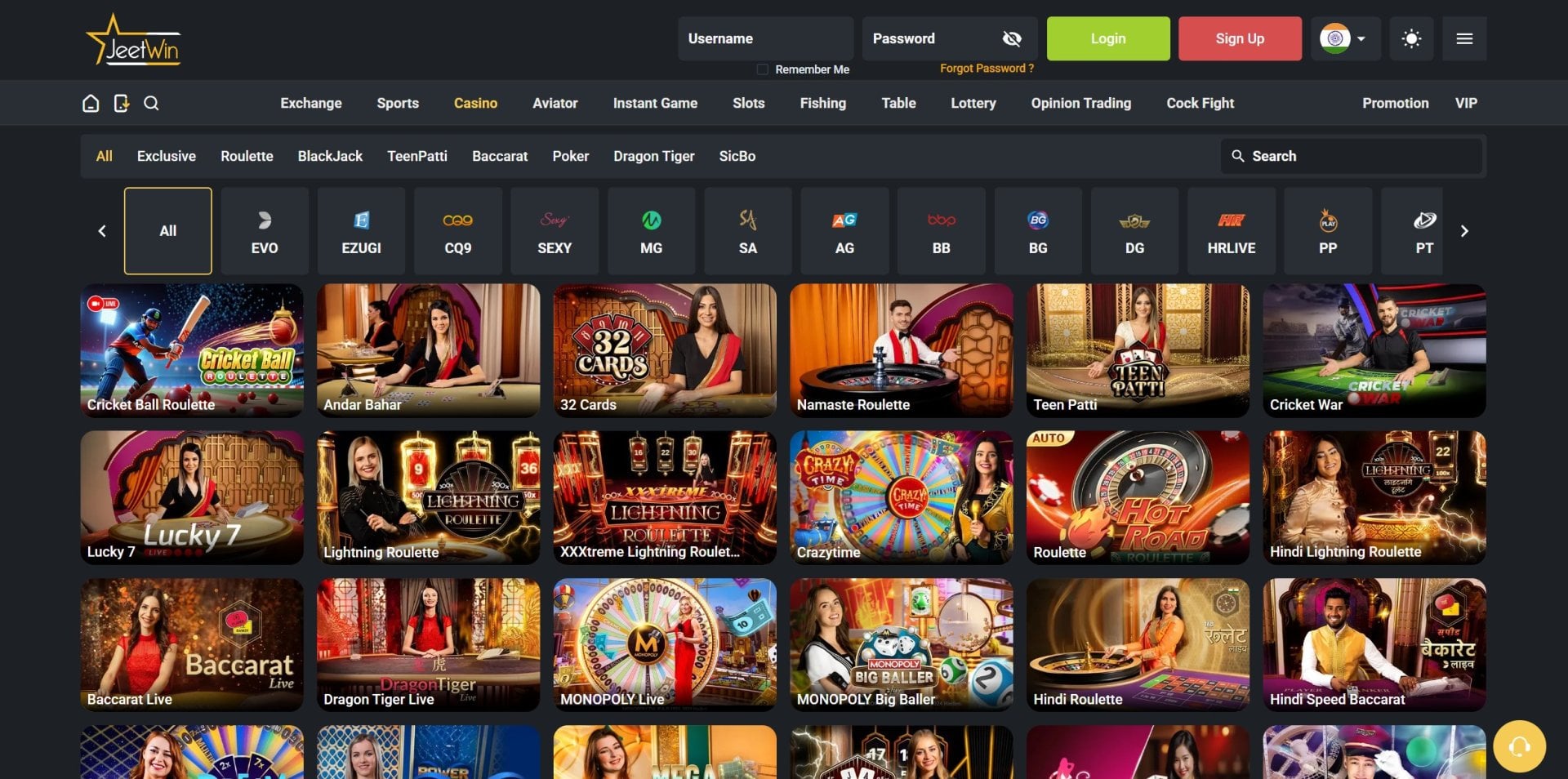 JeetWin Live Casino