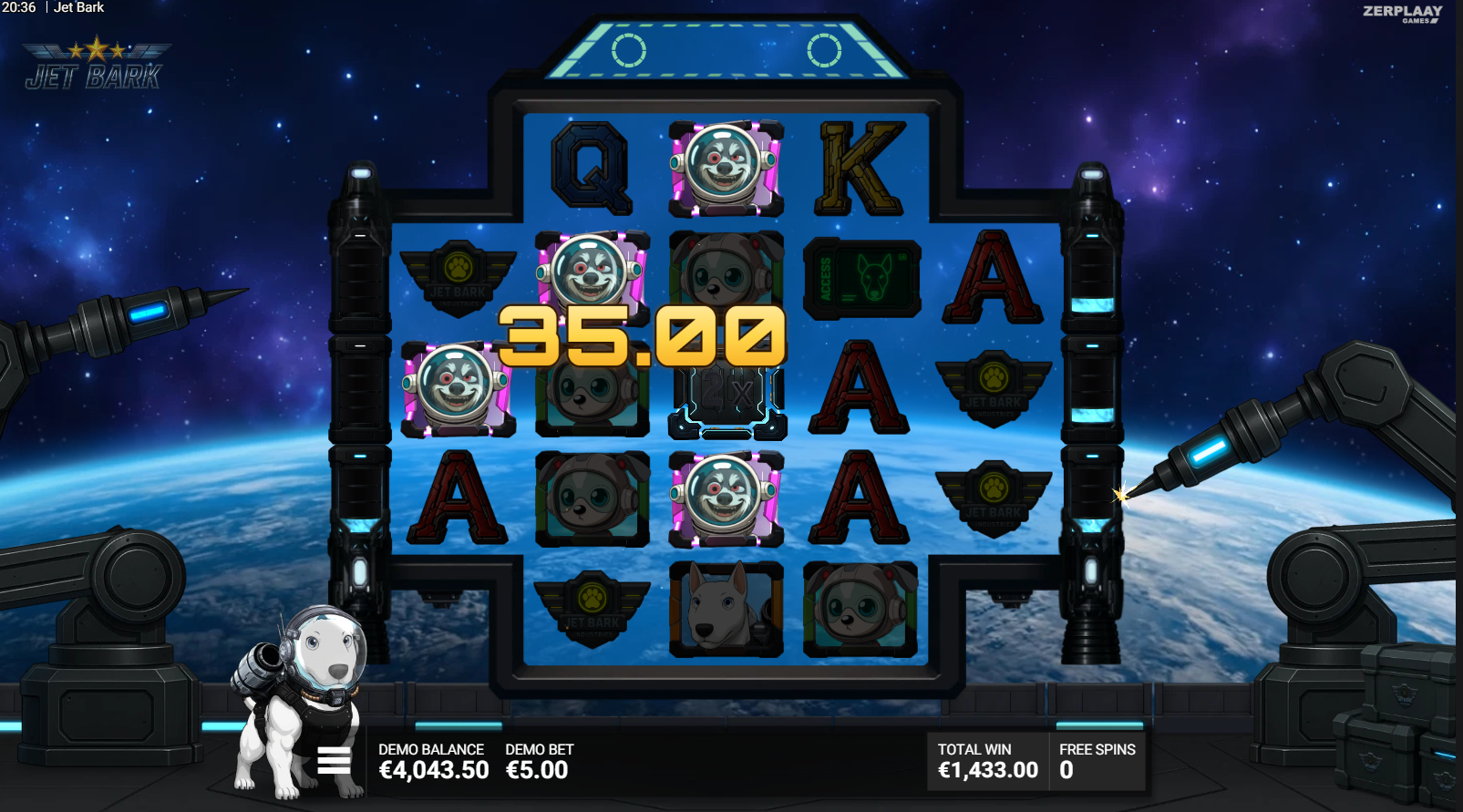 Jet Bark Cosmocanine Launch free spins round