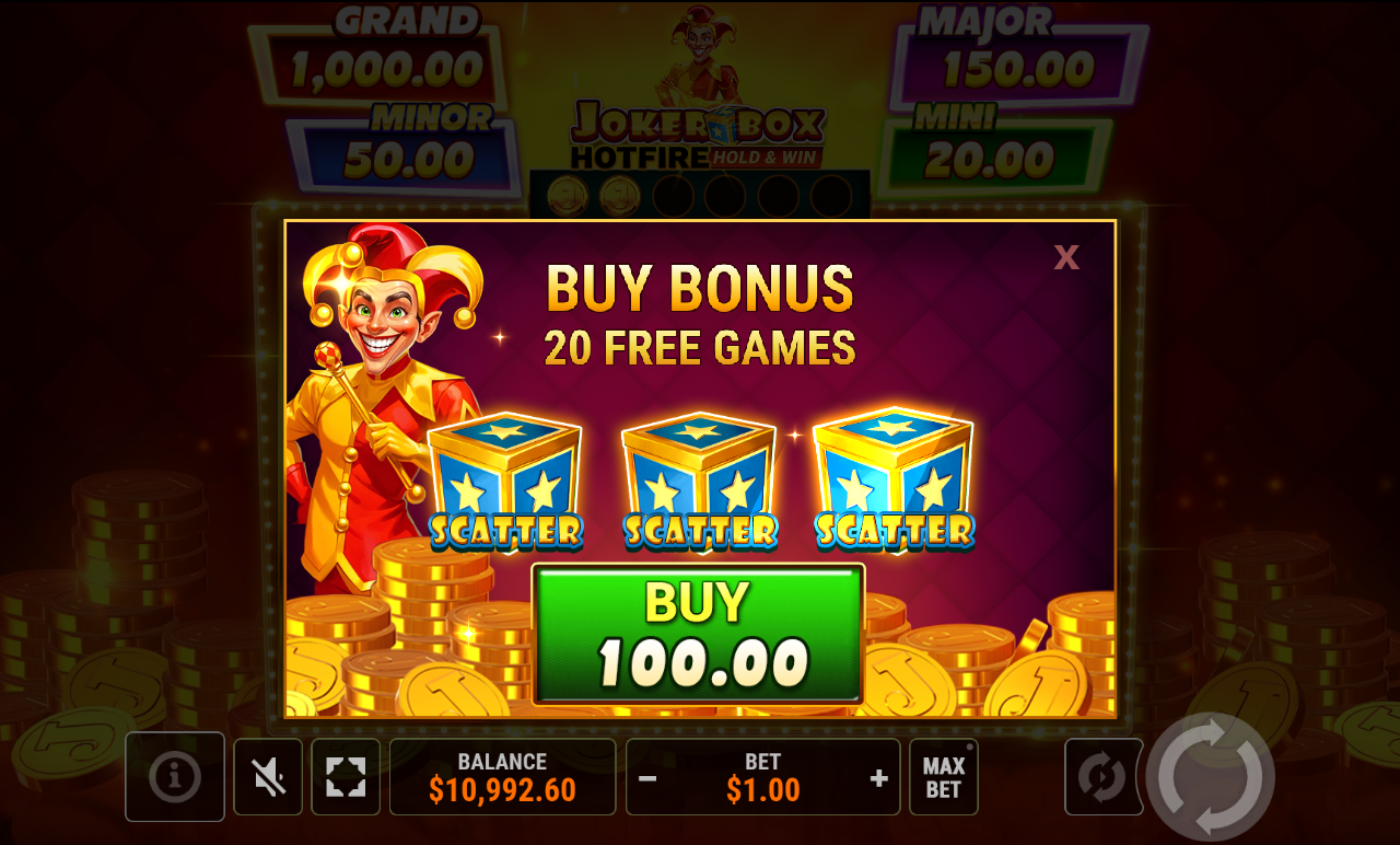 Joker Box Hotfire bonus buy