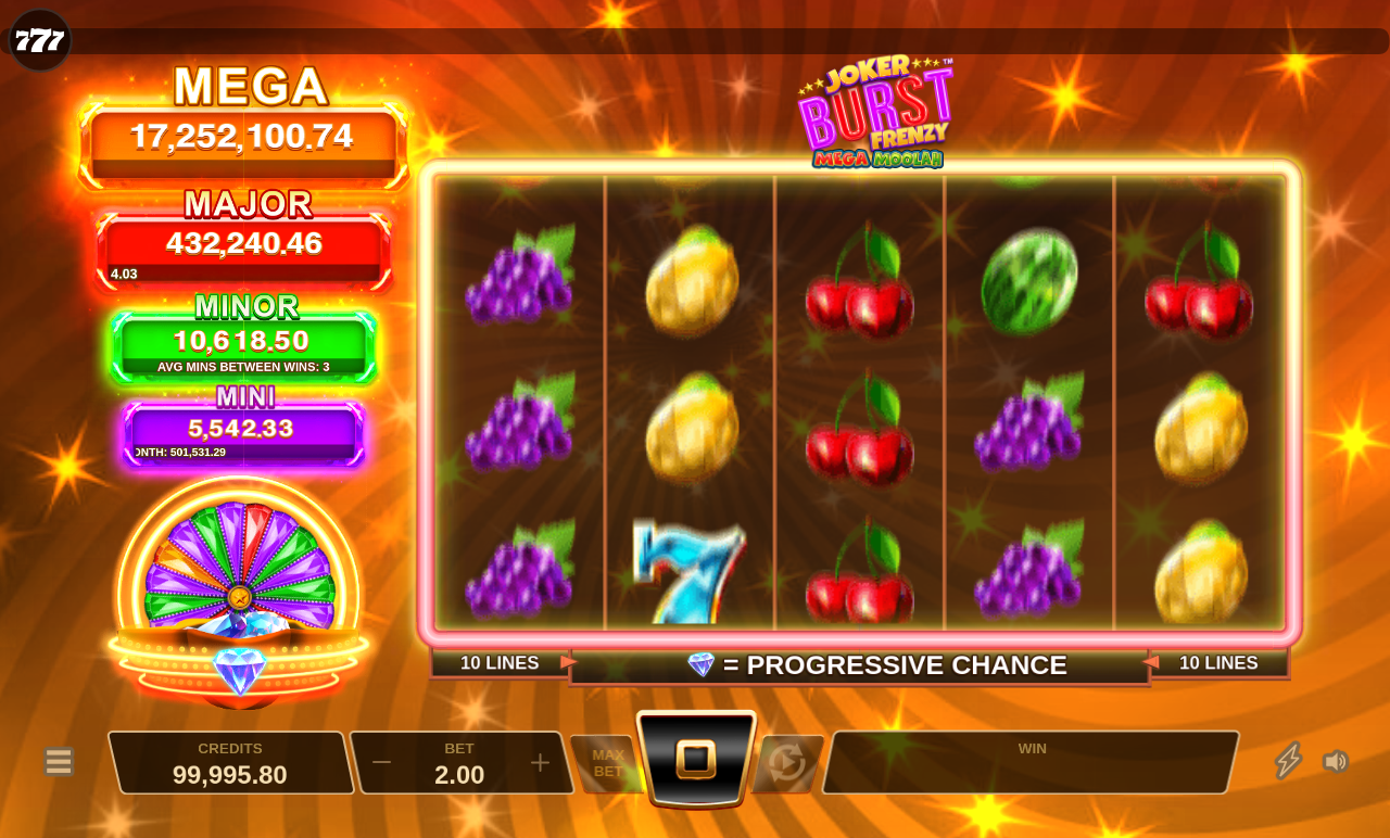 Joker Burst Frenzy Mega Moolah gameplay