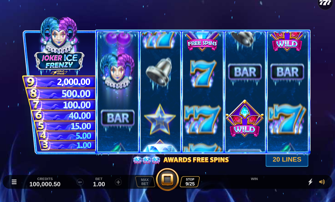 Joker Ice Frenzy Epic Strike gameplay